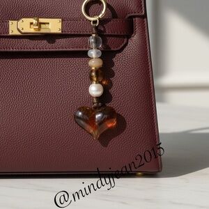 NWT Serefina Amber Beaded Bag Charm Keychain
